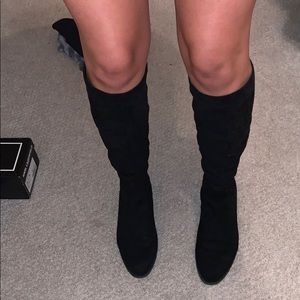 Unisa Black Suede High Boots